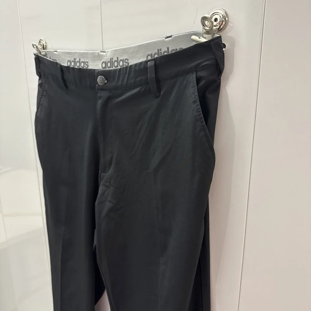 Adidas Men's Black Golf Pants Flat Front Gripper Waistband 38x30